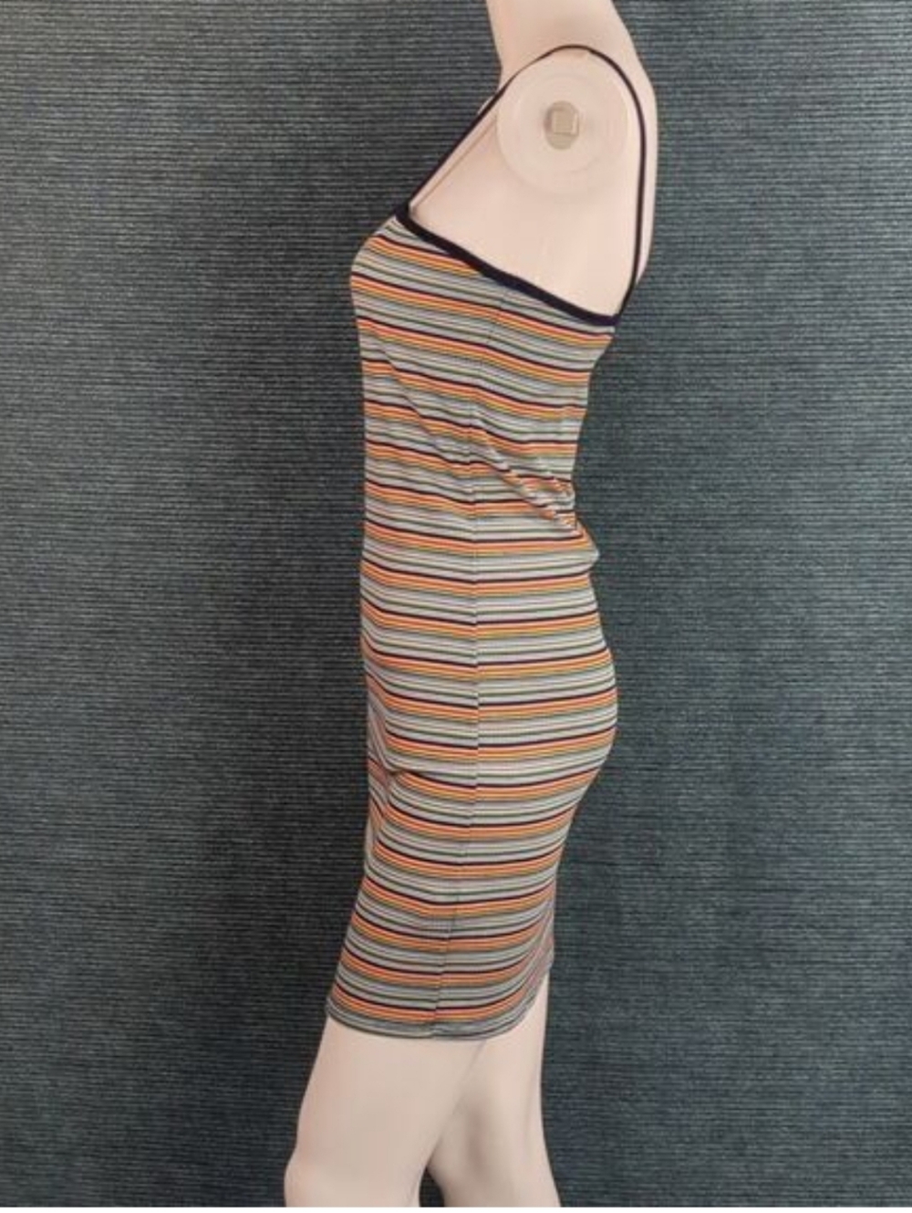 Publick Ribbed Striped Strappy Summer Mini-dress - Picture 5 of 9